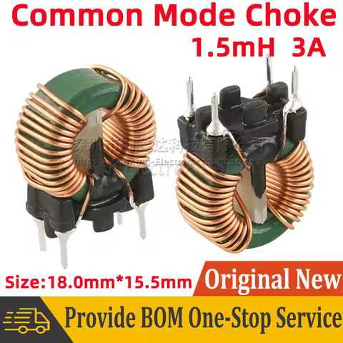 10pcs T14*9*5 Vertical Toroid Magnetic Ring Common Mode Inductor Wire Wind Wound Coil 1.5mH 3A Switc