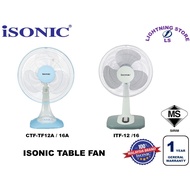 ISONIC 12" / 16" TABLE FAN / KIPAS MEJA ITF-12 / ITF-16 & CTF-TF12A / CTF-TF16A
