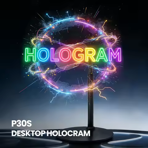 28CM Advertising Display Desk Holographic LED Fan 384 LED Beads 3D Hologram Pictures Video Technolog