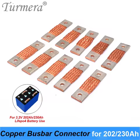 Busbar Lifepo4 Battery Flexible Copper Connecter 2mm Hole to Hole 53 57mm 74mm 400A Use in 12V 280Ah