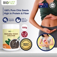 BIOFIZZ Chia Seed 500g with Organic Chia Seed, Halal Chia Seed, Superfood Chia Seed, Biji Chia