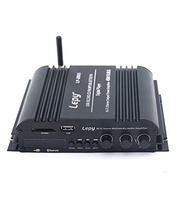 Lepy 45W X 4チャンネル 高音質 重低音 Hi-Fiステレオデジタルアンプ USB SDカード Bluetooth4.0 PSE認証5Aアダプター リモコン付き LED液晶 4CHパワーアン