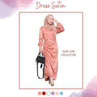 DRESS SERUT SATIN | GAMIS SERUT ABELIA DRESS | BAJU KONDANGAN BRIDESMAID WANITA SATIN SILK