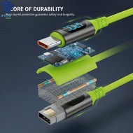 [miqin] 1/3Pcs 1.5 Meters Wire Type-C Digital Display Charger Cable USB C To C 120W Fast Charging Po