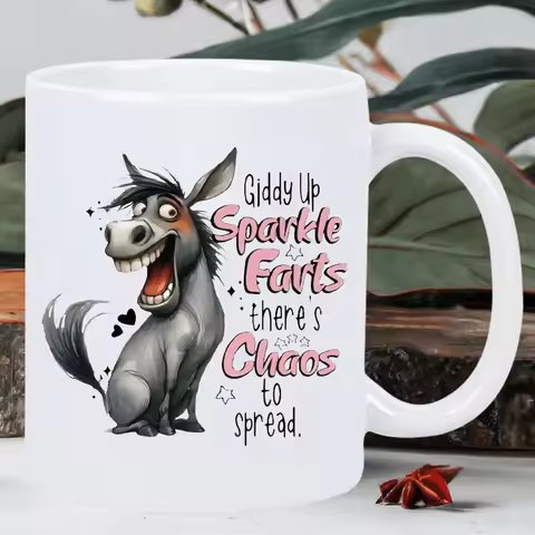 Charming Donkey Ceramic Coffee Mug - Ideal for Everyday Use & Unique Gift for All Ages