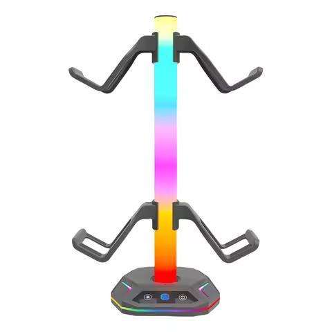 RGB Headphone Stand Controller Hook 9 Light Modes for Desk Controller Stand Hanger for PS5/PS4/Xbox/