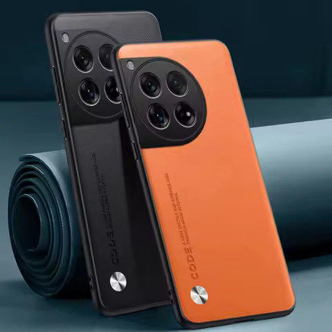 Luxury PU Leather Case For OnePlus 12 12R OnePlus12 Back Cover Silicone Protection Phone Case For On