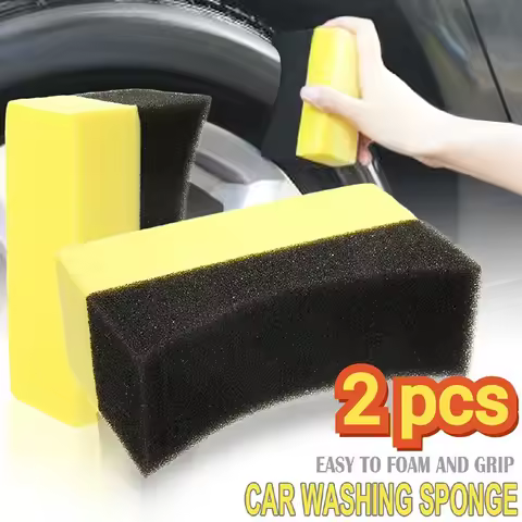 2Pcs Car Tire Cleaning Sponge Wheel Tyre Pad Wash Brush Sponge Tool Dressing Waxing Polishing Auto A