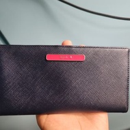 agnes b. VOYAGE Navy Leather Long Wallet