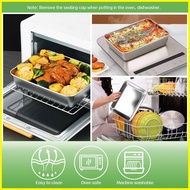 ▦ ✸ ✌ Stainless Food Tray with Cover Taperware Food Storage Box Fridge Food Storage Tray Fresh Keep