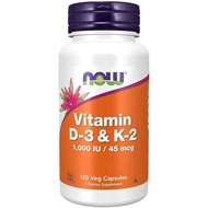 NOW Foods Vitamin D-3 & K-2 ซึ่งเป็นผลิตภัณฑ์เสริมอาหารที่รวมวิตามิน D3 และ K2 เข้าไว้ด้วยกัน