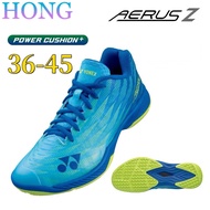 Yonex ตัวกันกระแทก Aerus Z2ฟ้ารองเท้าแบดมินตันฟ้าสำหรับทุกเพศระบายอากาศได้ดีอย่างมืออาชีพ Yonex 1:1เ