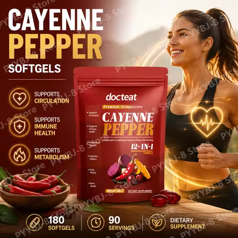 Cayenne Pepper Softgels with Chili Pepper Seed Oil Berberine and Vitamin E Support Normal Digestive