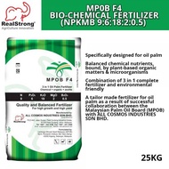 Real Strong MPOB F4 Bio-Chemical Fertilizer NPKMB 9-6-18-2+0.5 25KG