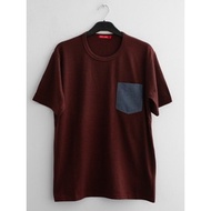 Maroon RED LABEL T-Shirt With Blue Jeans Pockets