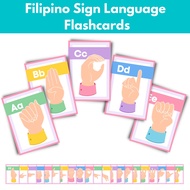 Filipino Sign language Alphabet Flashcards (FSL), Sign Numbers Flashcards, Laminated