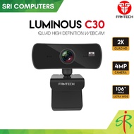 Fantech Luminous C30 2K 1440P QHD USB Webcam with Built-in Microphone FOR PC/MAC/LAPTOP