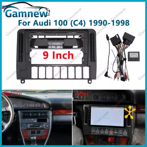 9 Inch Car Frame Fascia Canbus Box Adapter Android Radio Dash Fitting Panel Kit For Audi 100 S4 C4 A