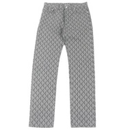 迪奧男士牛仔褲，31碼，棉質和牛皮拼接，飾有CD鑽石標誌印花，紐帶門襟，成色極佳。義大利製造。正品。男士款。