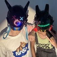New Handmade Led Cyberpunk Motorcycle Helmet Luminous Safe Racer Cycling Racer Helmets
