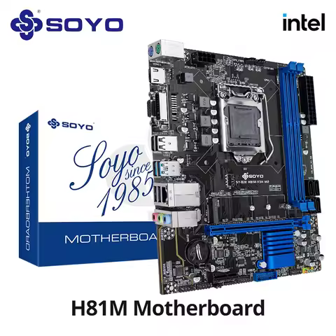 SOYO H81M Gaming Motherboard Dual Channel DDR3 M.2 NVME PCIEx16 HDMI VGA Interface LGA 1150 Supports
