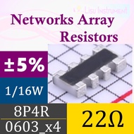 22R 8P4R 0603_x4 ±5% Network Array Resistor Marking 220