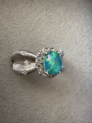 $290❌👉$250 (復活節期間限定/Limited-time offer: 4/1-4/30) 黑 歐泊，蛋白石S925純銀戒指 Opal S925 silver ring,rings,brace