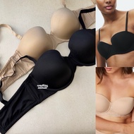 Marks & Spencer Bodysoft Matte Strapless Multiway Pushup Lift Gel Bra Black Nude White Bh Kemben Imp