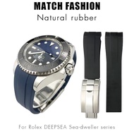 21mm 22mm Rubber Watch Strap for Rolex Deep Sea Dweller 126600, 126603, 126660, 136660 DEEPSEA Sea-D