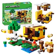 Minecraft Suitable for Lego Minecraft Building Blocks 21241 Bee Hut Farm Village Assembled Toy Male