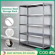 3/4/5 Layer Kitchen Rack Organizer with Wheels Thicken Stainless Steel Kitchen Cabinet Kitchen Shelf