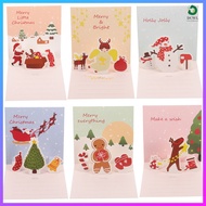 6 Sets Christmas -up Card Xmas Gift Cards Blessing Festival Decorative dachwanli