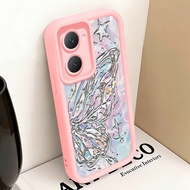 Casing hp for VIVO Y03 Y03T Y18 Y18e Y18i Y18t Y28s 5G Y37 5G Case Butterfly Hologram Rainbow Case E