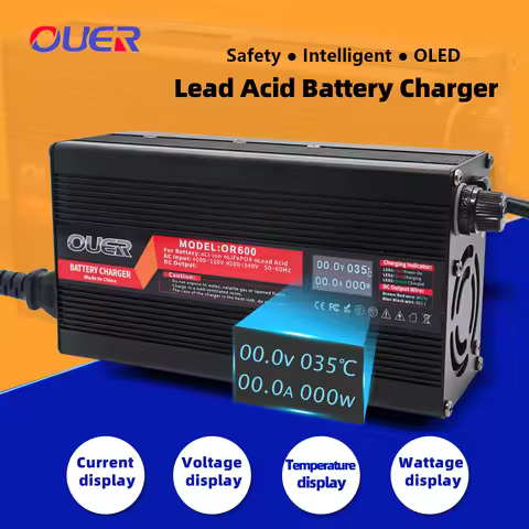48V 10A Lead Acid Battery Charger With OLED Display Used For 55.2V Lead Acid AGM GEL VRLA OPZV Batte