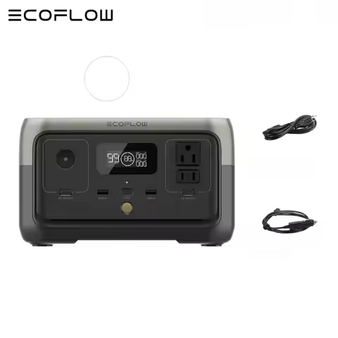 ECOFLOW RIVER 2 Portable Power Station for Cable, 256Wh LiFePO4 Battery, 1-Hour Fast Charge, Up to 6