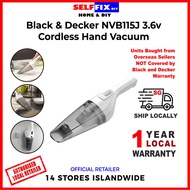 Black and Decker 3.6V Handheld Vacuum Cleaner Cyclonic Dustbuster NVB115J Vacuum / Filter (Black & D