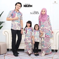 NEW YEAR SALE  KURUNG NADRA &amp; KEMEJA NEZIM SEDONDON IBU AYAH DAN ANAK-ANAK / CREAM / BAJU RAYA 2021 / FAMILY SET