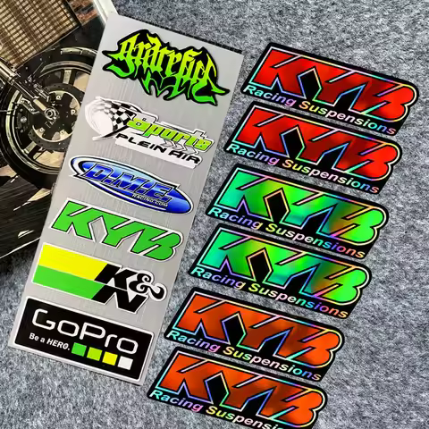 Motocross Motorcycle Stickers Laser Fork KYB Suspension Decal KN GOPRO Bike Reflective Modification 