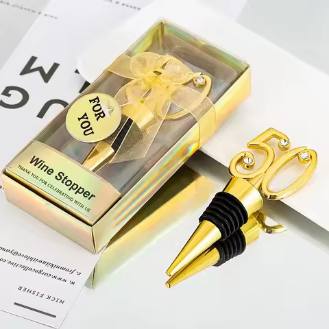 50th Wine Wedding Favors of 60th Bottle Wine Stopper gift For Wedding reception gifts and 50th anniv