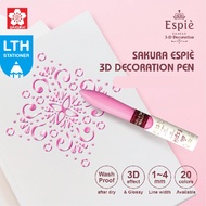 Sakura Espié 3D Decoration Pen (11ml) Washproof 3D Glossy Colour Effect Water Colour Pen Sakura