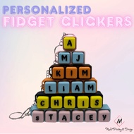 PERSONALIZED/CUSTOMIZED Name Clicker Keychain | Fidget Clicker | Keyboard Keycap | 3d print Fidget C