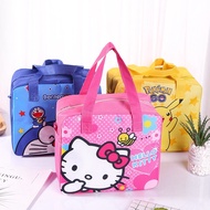 Cartoon Student Insulated Lunch Box Bag Aluminum Foil Children Cute Rice Pocket Large Lunch Bag Canv