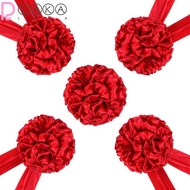 LAKAMIER 1Pcs Big Flower Ball, Market Ceremony Recognition Celebrate Decoration Red Cloth Hydrangea,  Ribbon-cutting Start Business Chinese Wedding Car Delivery Red Satin