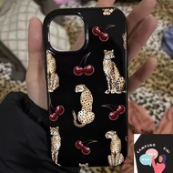 SReartMixStyle Case Cool Cougar Cherry Pattern Phone Case For iPhone 16 15 14 13 12 11 Pro Max X XS