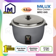 Milux Electric Rice Cooker 4.5L MRC-545 MRC545 Periuk Nasi Besar Elektrik Commercial 4.5 Liter