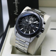 Jam Tangan Pria Alexandre Christie Ac 6596 Cowok Silver Black Rantai Termurah