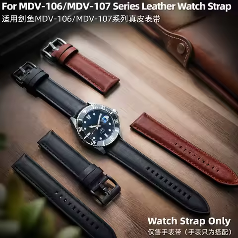 for Casio MDV106/107 MTP1375 1374 1183 1303 1370 vintage leather watch with leather men's 20 22MM un