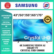 SAMSUNG 65" INCH CRYSTAL UHD U8000H 4K SAMSUNG VISION AI SMART TV - UA65U8000HKXXM