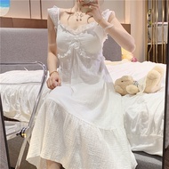 Summer NewinsSweet Pure Desire Wind Belt Chest Pad Slip Nightdress Women's Pajamas Homewear Suit
