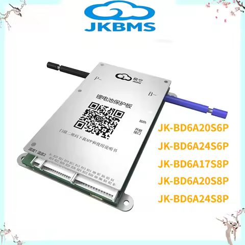 JK BMS JK-BD6A20S6P 60A 80A Smart bms BT 8S 16S 17S 20S 24S 24V 48V BATTERY WITH 0.4A ACTIVE BALANCE